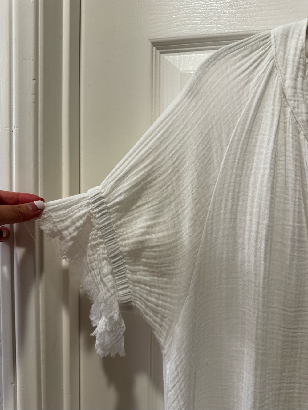 9seed Antibes Dress in White Gauze Beach Cover-Up Tunic Sz SP - Picture 6 of 9